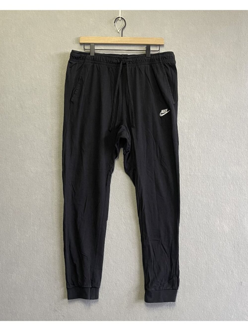 Nike Mens Black Jogger Sweatpants XL Cotton Lightweight Swoosh Logo Casual Style